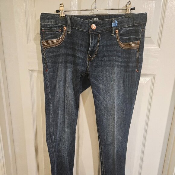 EXPRESS WOMEN'S JEANS SIZE 8 ANKLE STELLA REG FIT LOW RISE - Picture 1 of 3